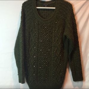American eagle green studded sweater